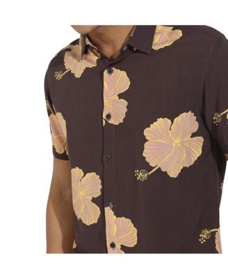Men's Brown Hibiscus Print Shirt