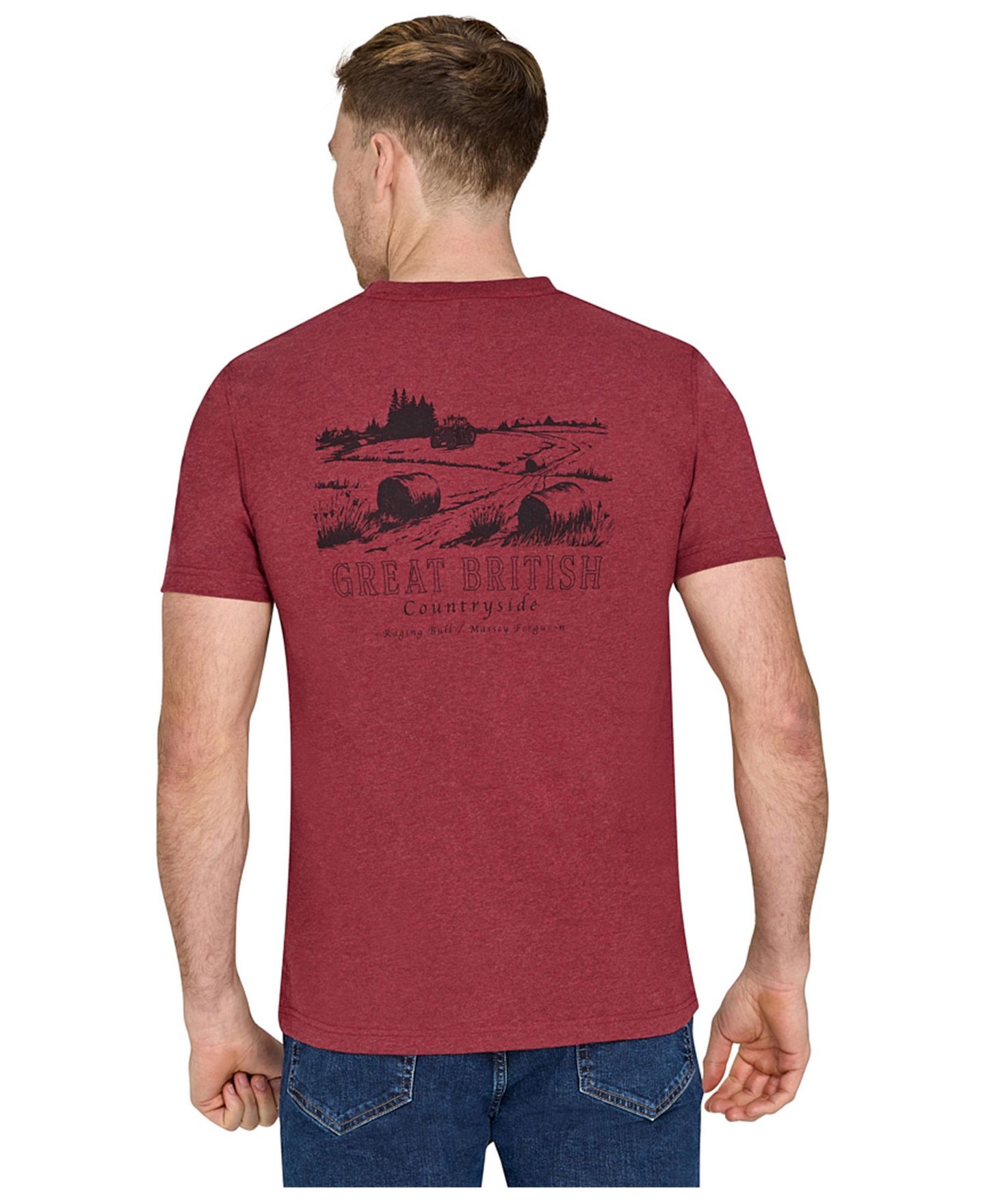 Мужская футболка Raging Bull MF Field Back Print, цвет: Бордово-красный — фото 3