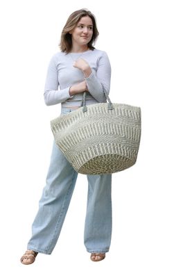 Calm Handmade Sisal African Tote Basket Bag