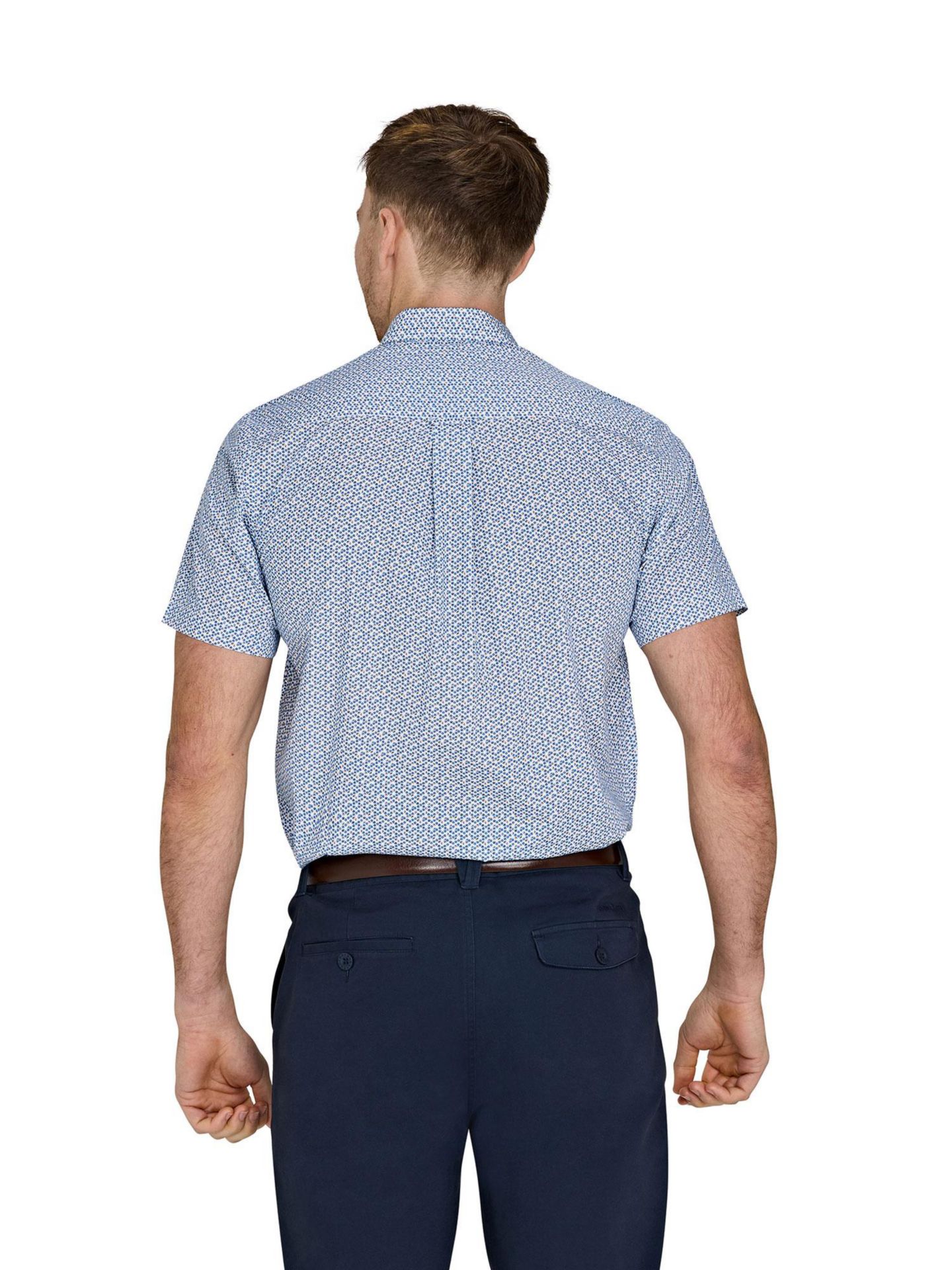 Мужская рубашка Raging Bull Short Sleeve Cotton Poplin, цвет: Синий, вариант 1 — фото 4