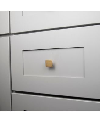 Brushed Brass Square Cabinet Knob 10-Pack