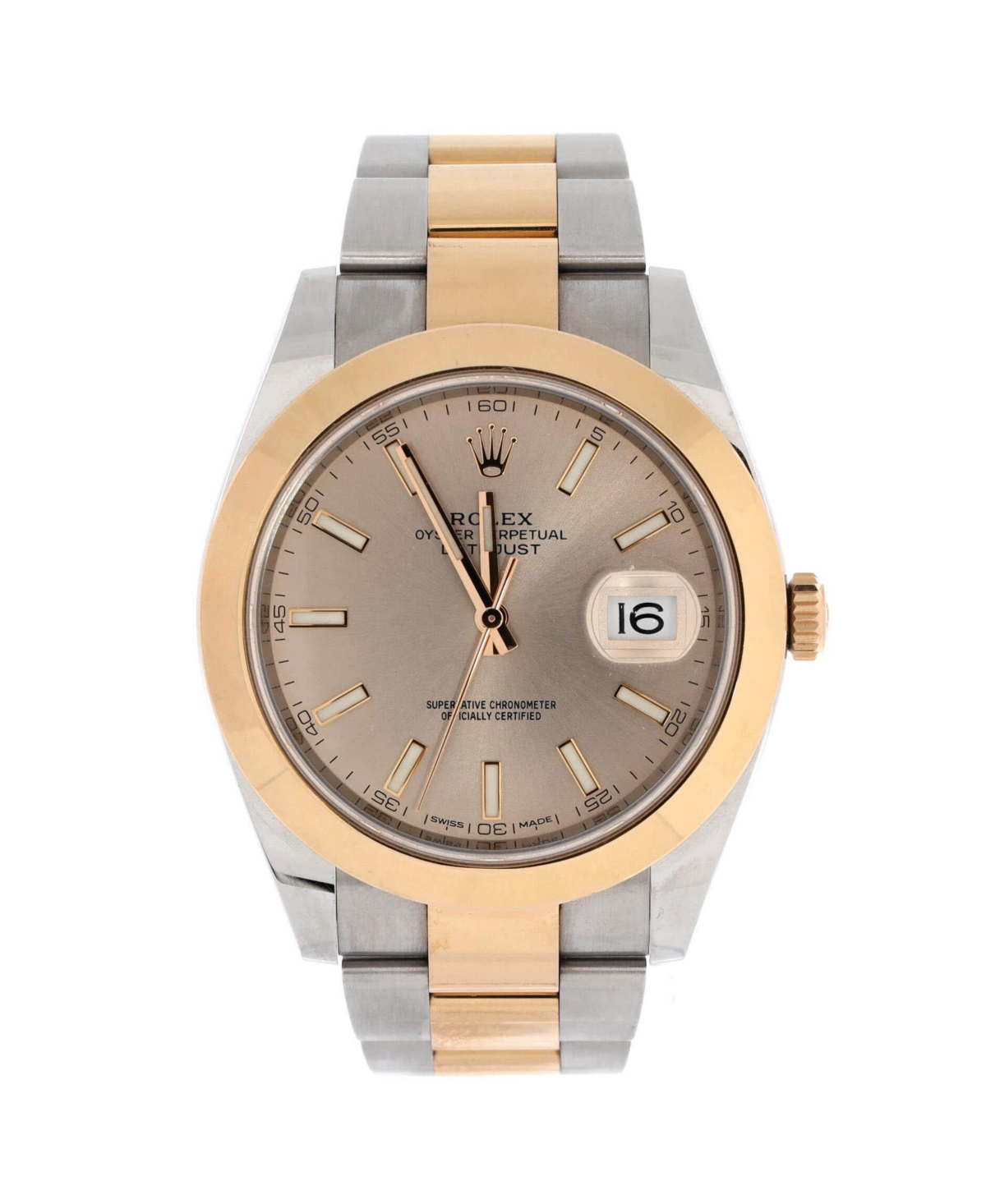 Oyster Perpetual Datejust Automatic Watch in Stainless Steel and Rose Gold 41mm - Dial color: silver