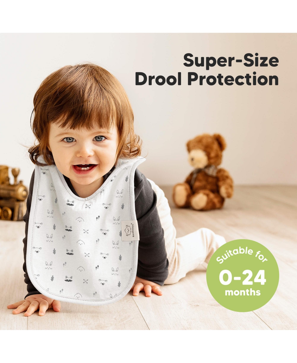 KeaBabies Baby Boys 8-Pack Bibs for Boys, Girls, Pull-on Bibs Drool Bibs Bib Unisex