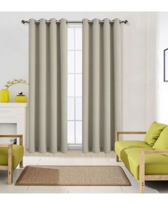 100% Hotel Blackout Thermal Insulated Grommet Curtains (2 Pack)