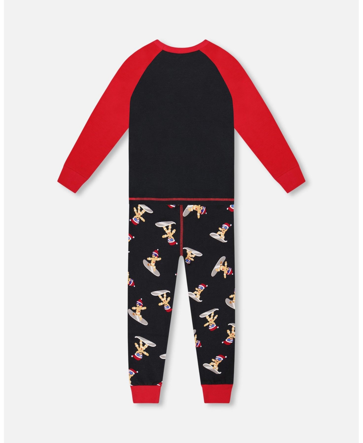 Deux par Boy Two-Piece Cotton Pajama Set Black Cookie Print