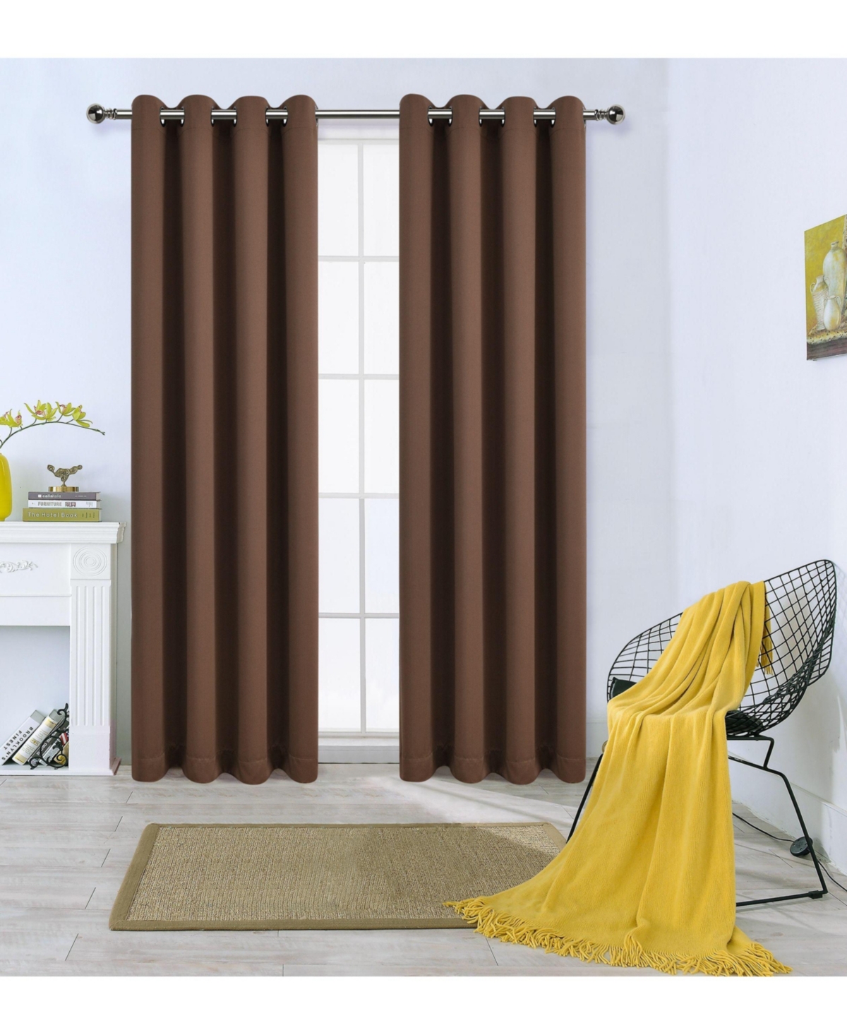 100% Hotel Blackout Thermal Insulated Grommet Curtains (2 Pack) - Teal