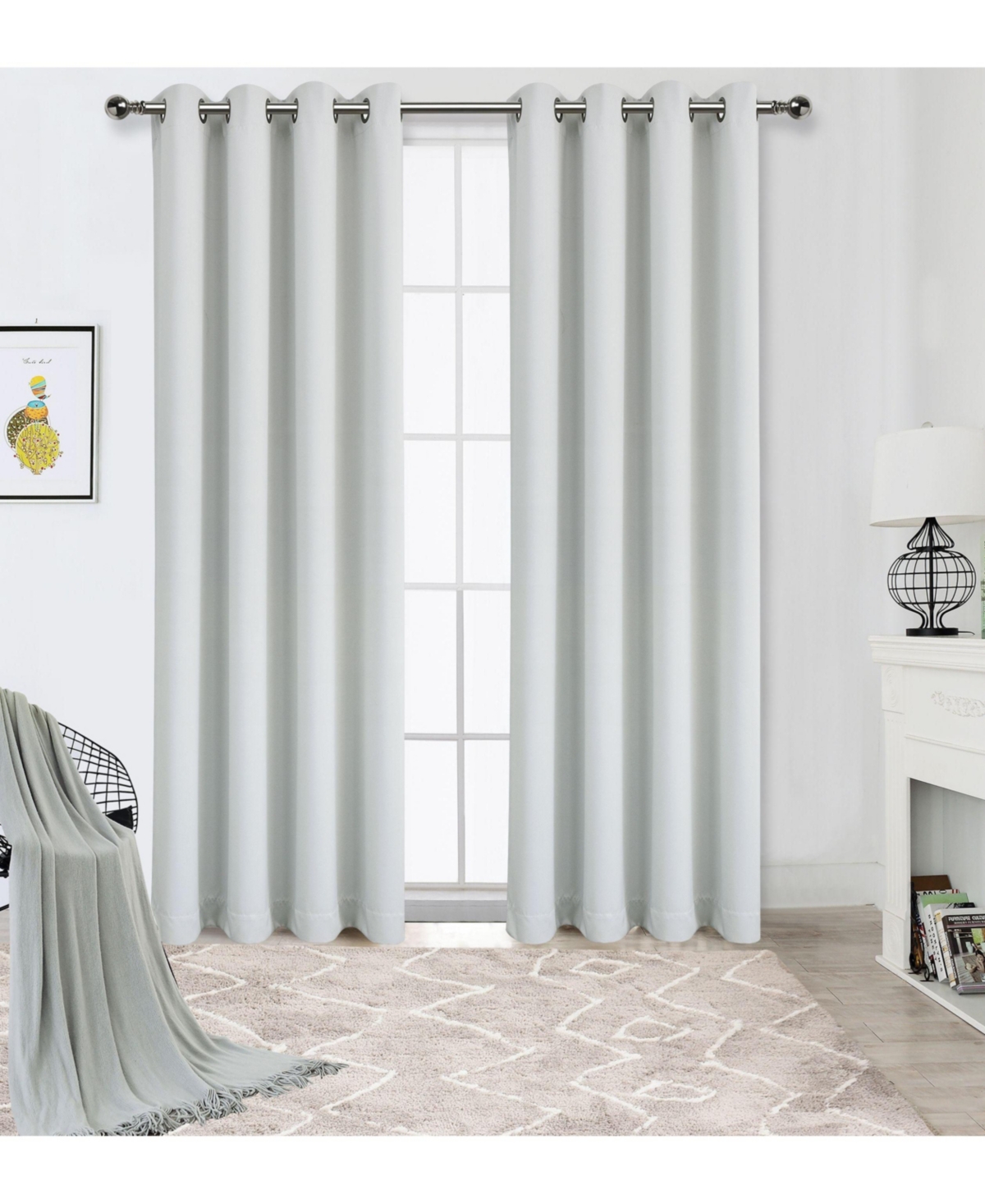 100% Hotel Blackout Thermal Insulated Grommet Curtains (2 Pack) - Teal