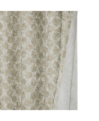 2 Piece Contemporary Chic Metallic Abstract Circles Light Filtering Grommet Top Curtains - Navy