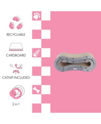 Suvi 26" Modern Cardboard Infinity 2-in-1 Lounge Bed Cat Scratcher with Catnip