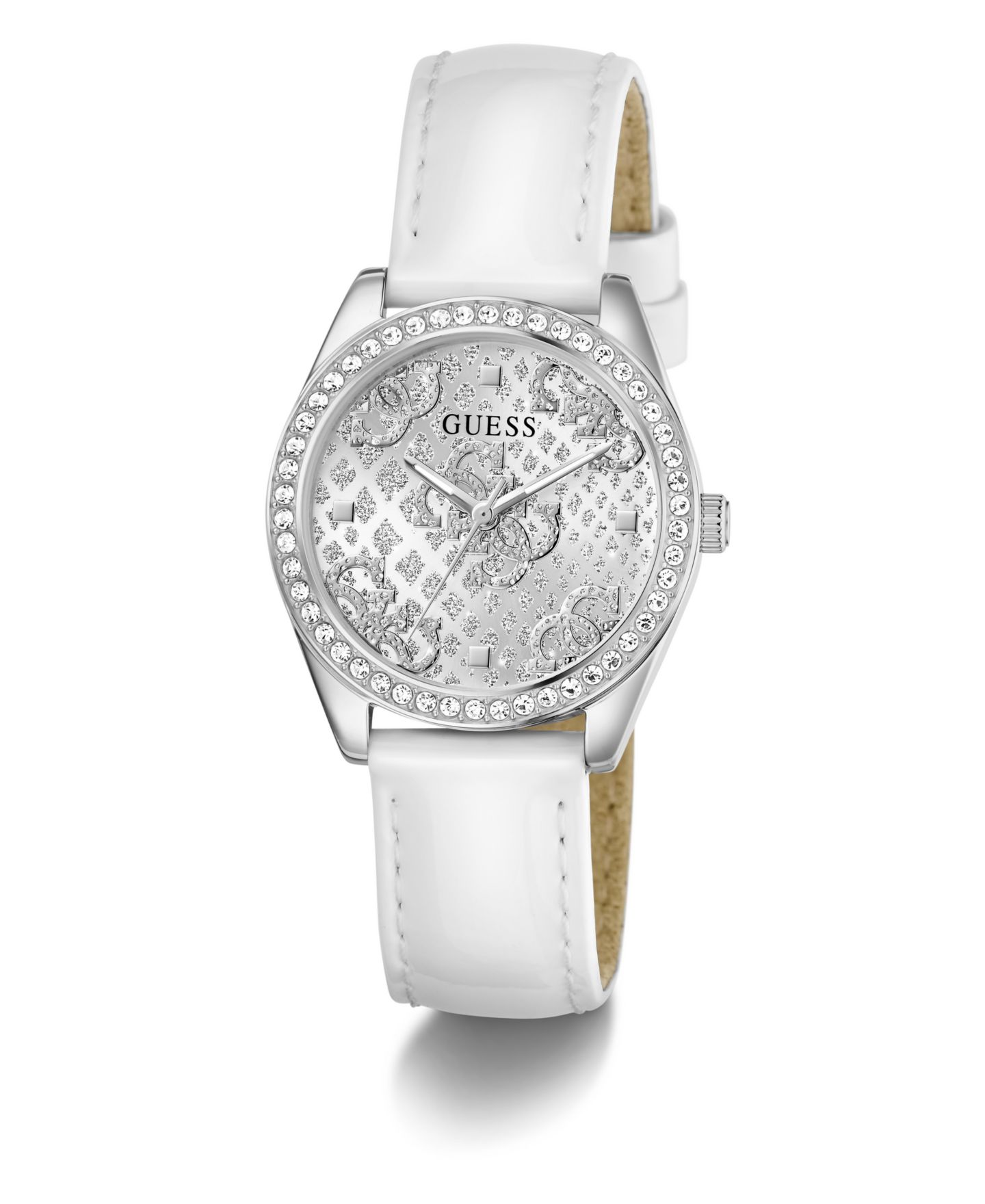 Женские часы GUESS White Silver Tone Analog Watch, 32mm — фото 4