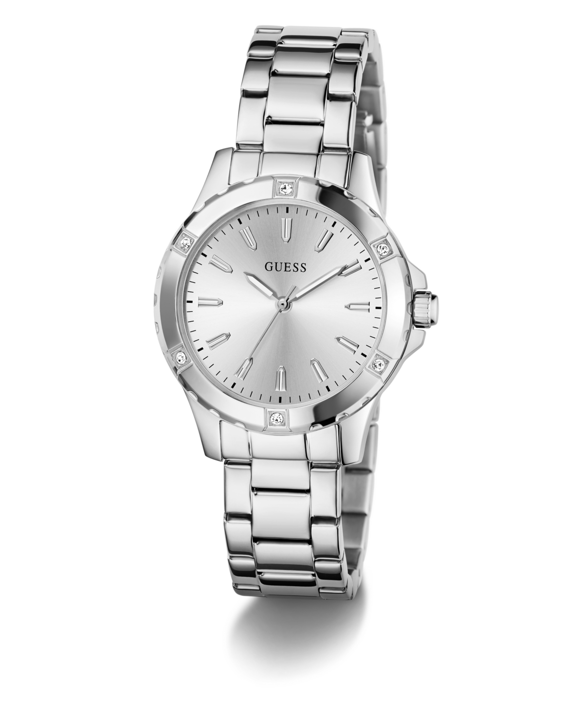 Guess Women's Silver Tone Analog Watch, 35mm In Gray