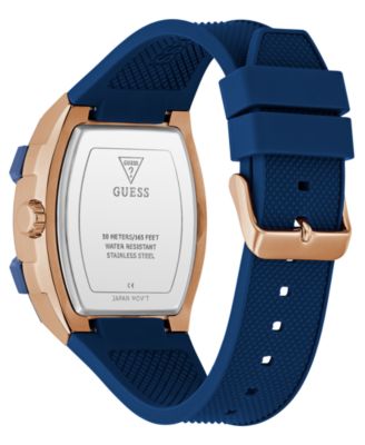 Men's Blue Rose Gold Tone Multi-function Watch, 44mm