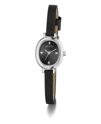 Women's Black Silver Tone Analog Watch, 21mm