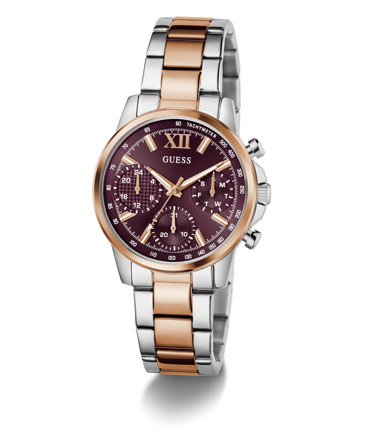 Guess Women's Two-tone Multi-function Watch, 36mm In Gold