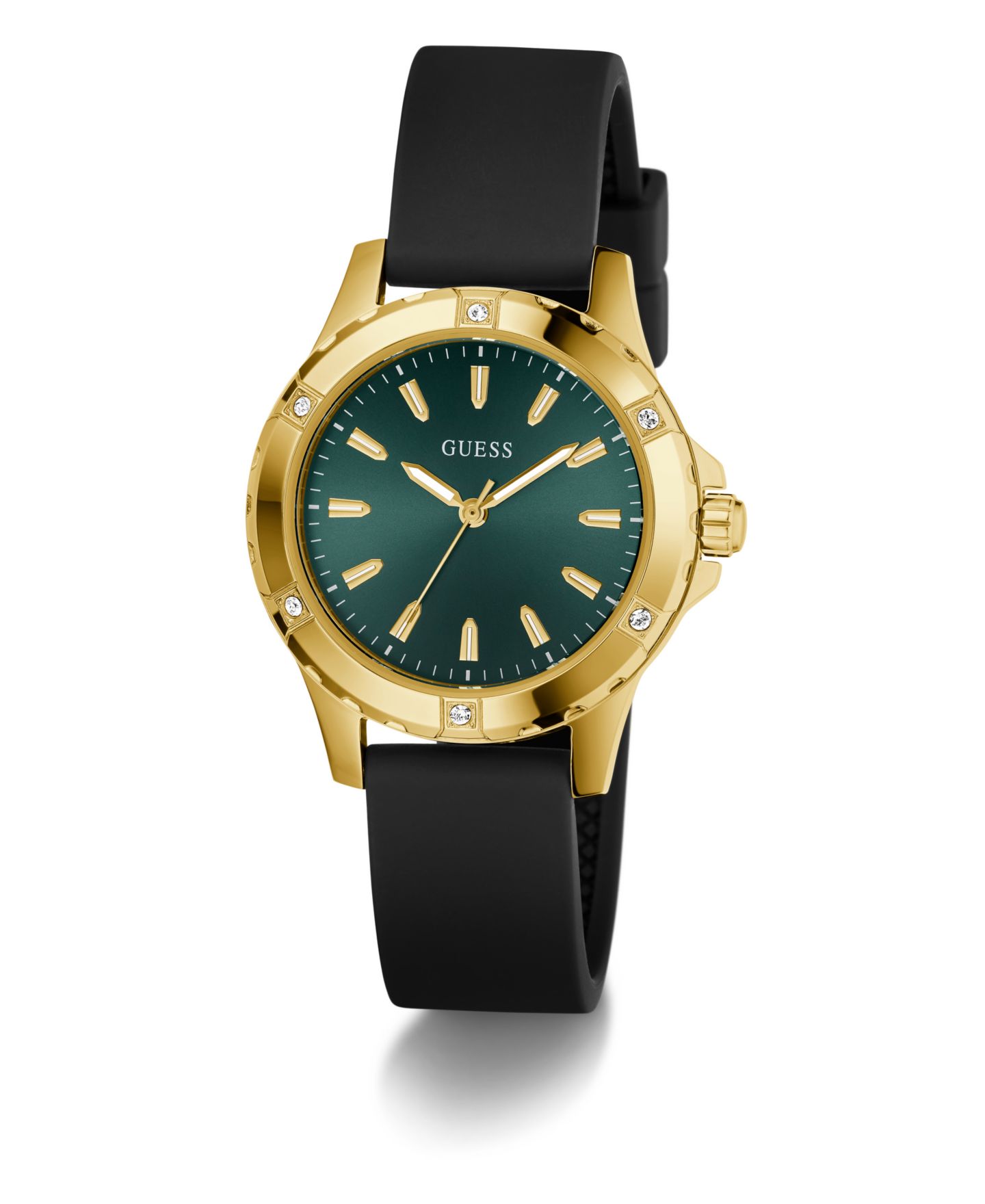 Женские часы GUESS Black Gold Tone Analog Watch, 35mm — фото 2