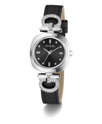 Women's Black Silver Tone Analog Watch, 28mm