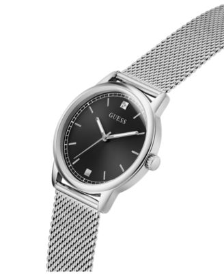 Men's Silver Tone Analog Watch, 40mm