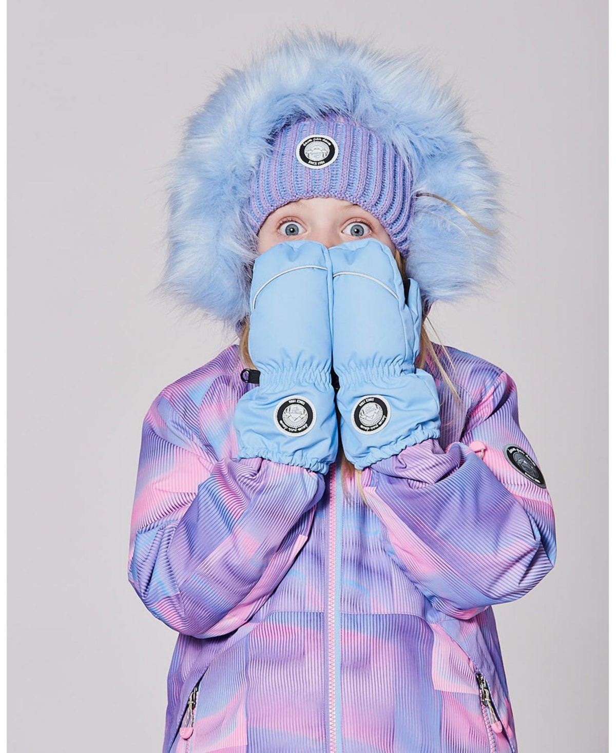 Deux par Girl Winter Mittens Play Light Blue