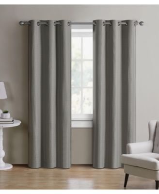 Modern Living 2 Pack Textured Woven Light Filtering Grommet Top Window Curtain Panels - in. Long