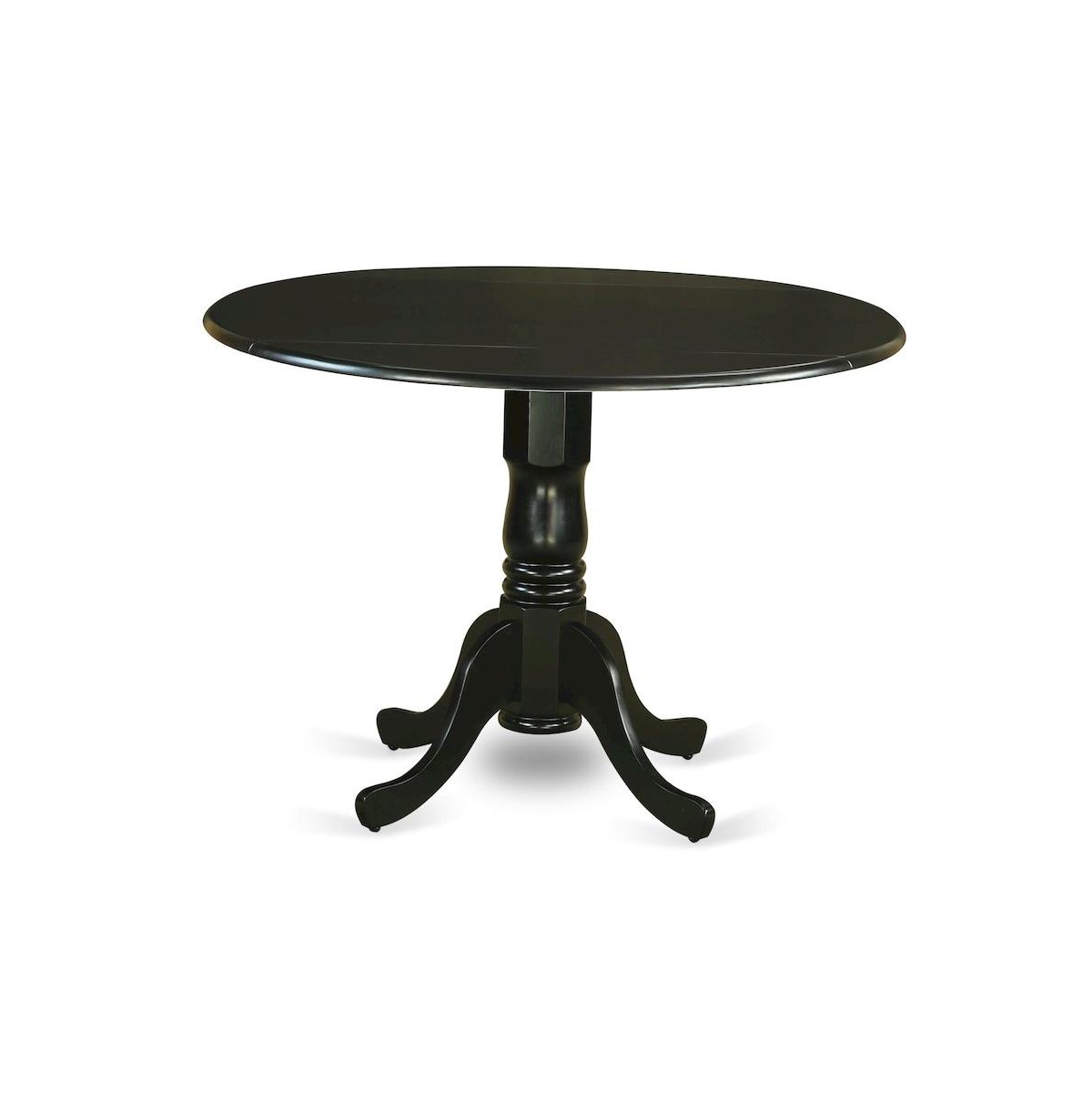 East West Furniture 5-Pc Dining Room Table Set- 4 Wooden Chairs with Linen Fabric Seat and Slatted Chair Back - Drop Leaves Kitchen Dining Table