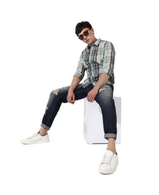 Men's Sage Green Tartan Plaid Shirt