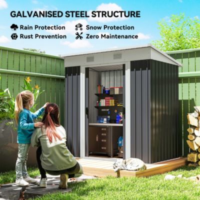 5.7&#39; x 3.6&#39; Metal Storage Shed, 2 Air Vents,