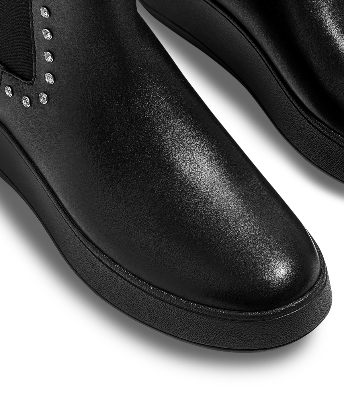 Fitflop Women's F-mode Gem-trim Leather Chelsea Booties In Black