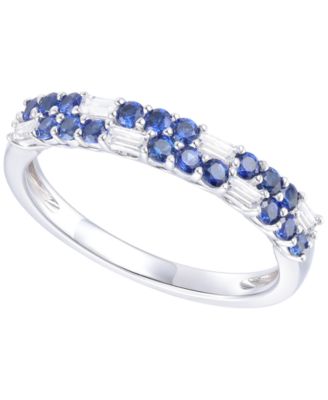 Created Sapphire, Created White Sapphire & Multi-Gemstone Ring in Sterling Silver