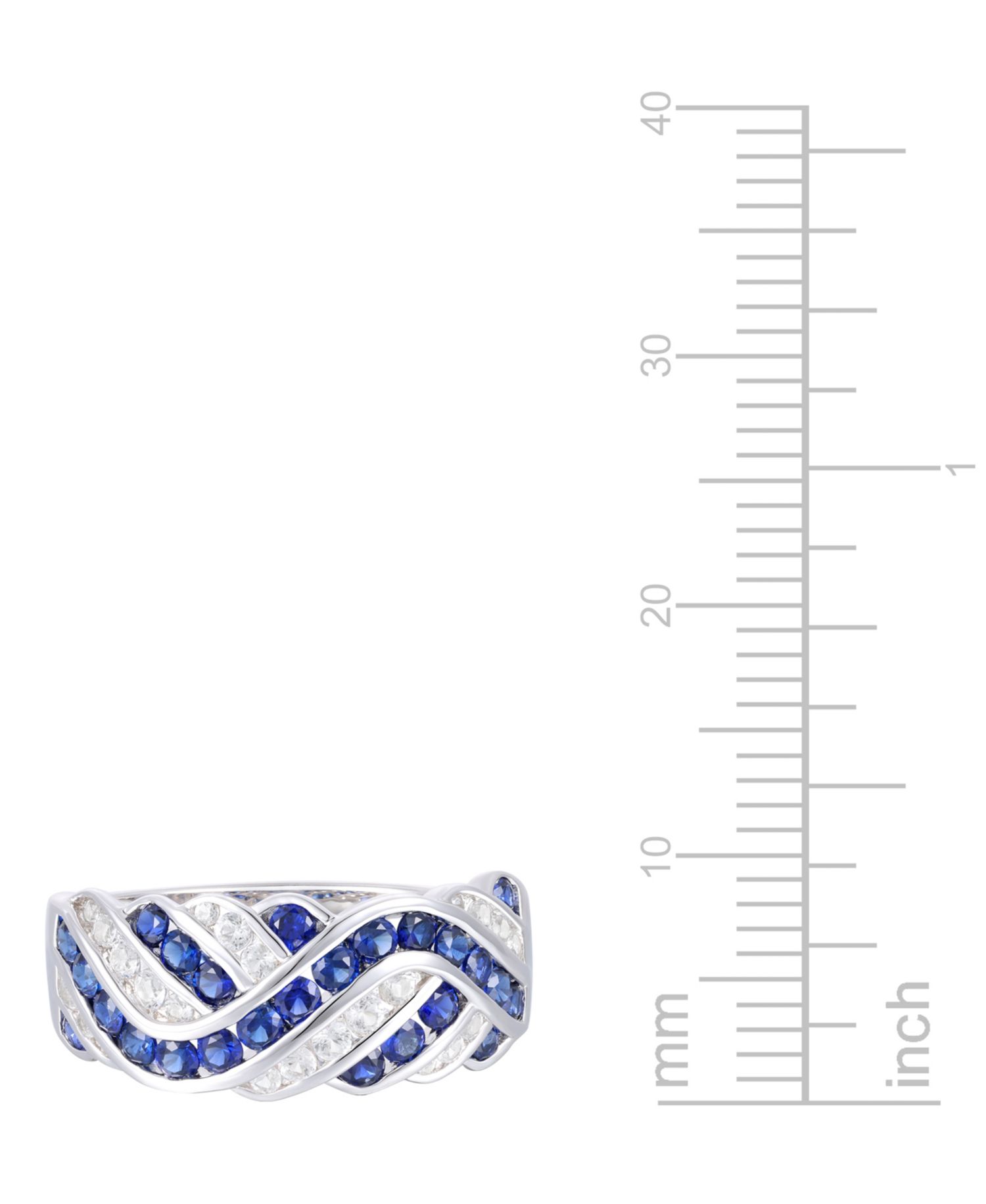 Lab-grown Sapphire, Lab-grown White Sapphire & Multi-Gemstone Ring in Sterling Silver