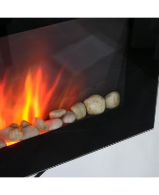 28.5" 1450W Electric Fireplace with 7-Color Flame Effect,