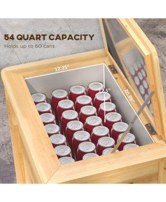 54Qt Wooden Outdoor Beverage Cooler for Patio