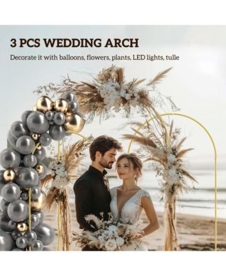 Metal Arch Backdrop Sd Set of 3, 7/6.5/6 ft Wedding Arch Frame