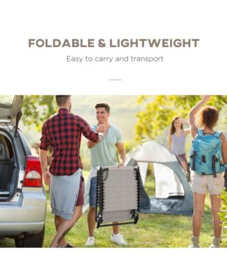 Outdoor Folding Chaise Lounge Chair Portable Lightweight Reclining Garden Sun Lounger with 4-Position Adjustable Backrest for Patio, Deck, and Poolside, Cream White