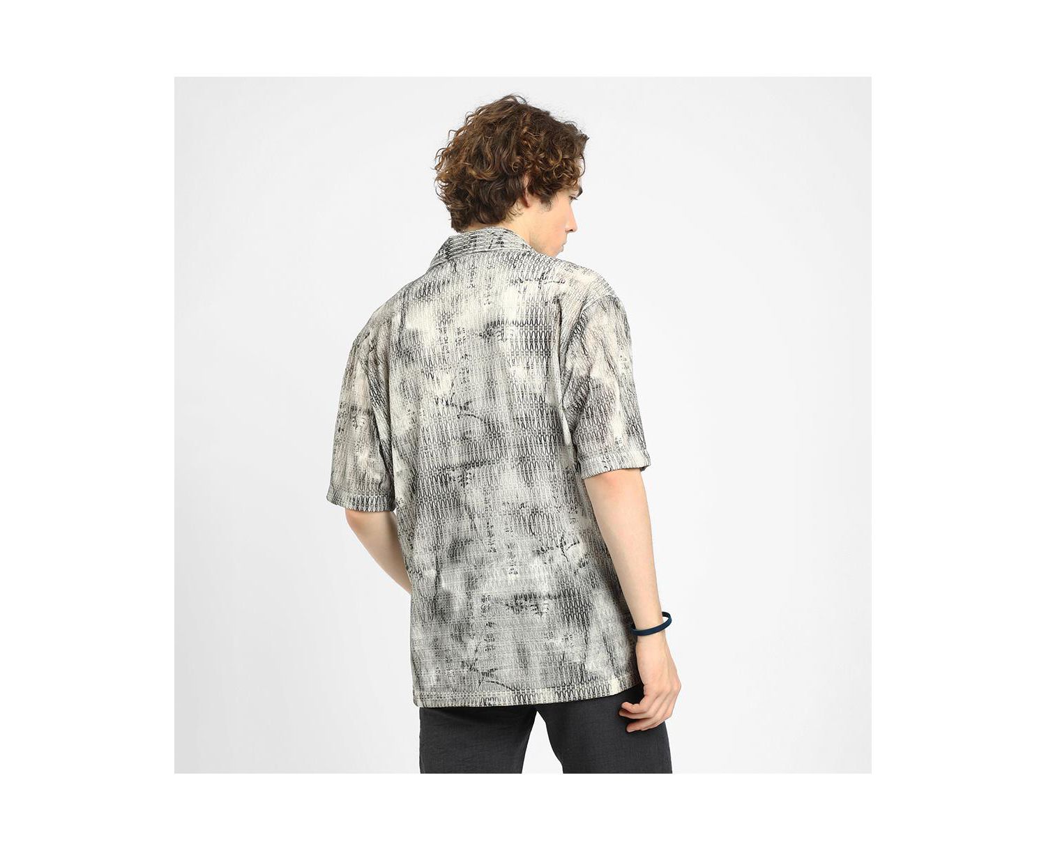 Men's Faded Woven Oversized Shirt