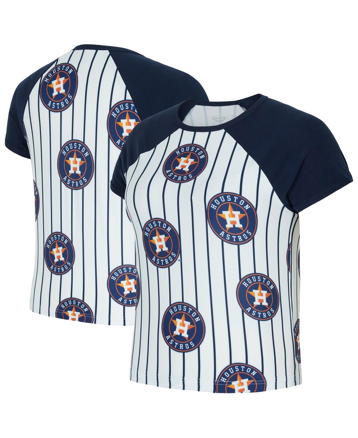 Concepts Sport Women's White Houston Astros Outbound Pinstripe Raglan Top In Multi
