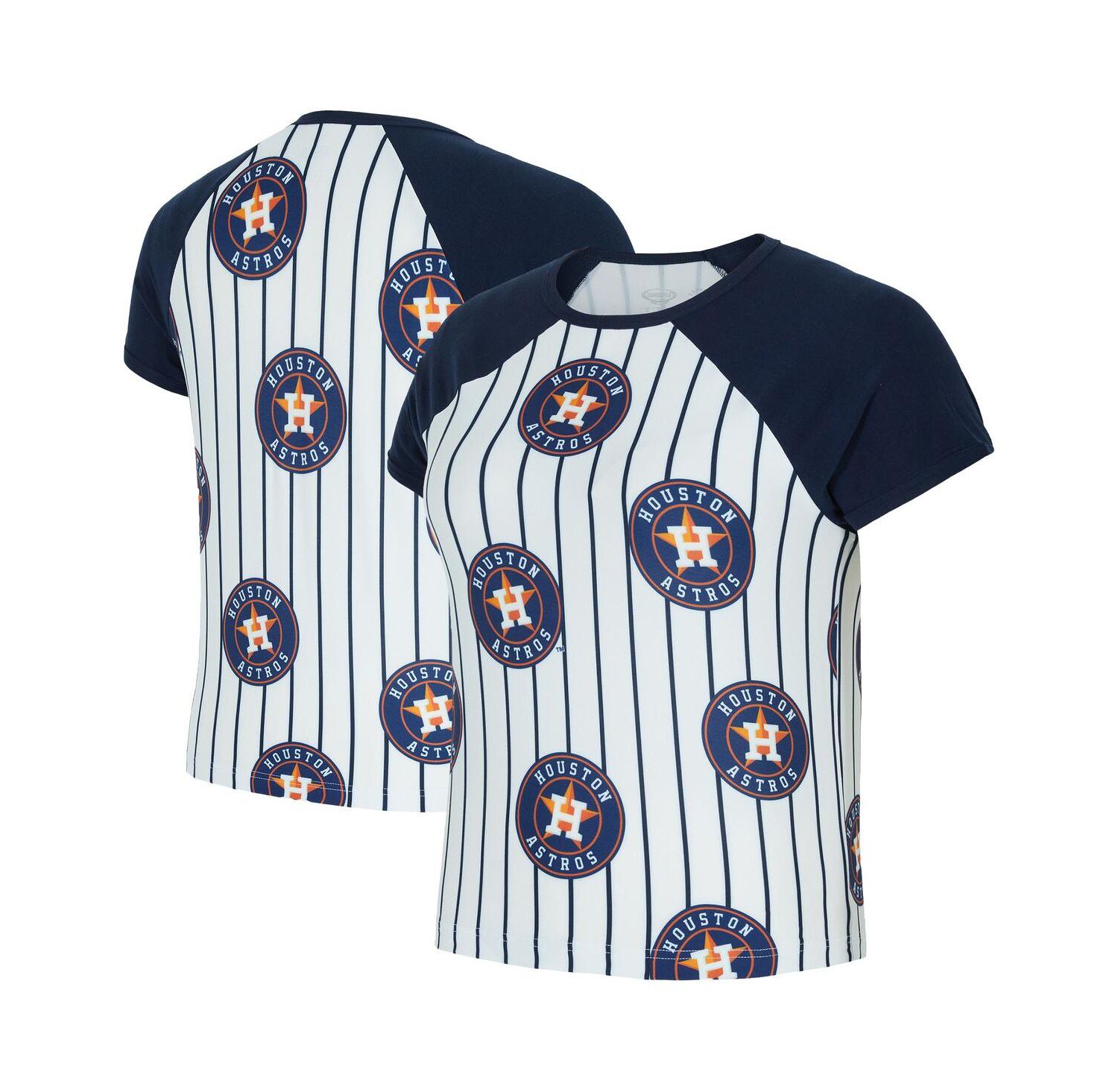 Women's White Houston Astros Outbound Pinstripe Raglan Top