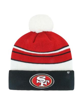 '47 Brand - Big Boys and Girls Scarlet/Black San Francisco 49ers Peewee Cuffed Knit Hat with Pom