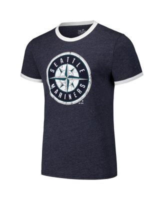 Men's Navy Seattle Mariners Ringer Tri-Blend T-Shirt
