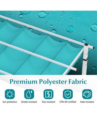 12' x 10' Outdoor Pergola w/ Retractable Canopy Aluminum Frame Anchors Patio