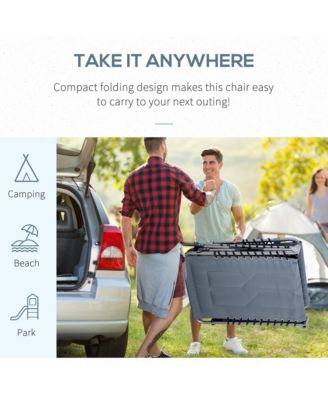 Outdoor Padded Folding Chaise Lounge Chair with Reclining,