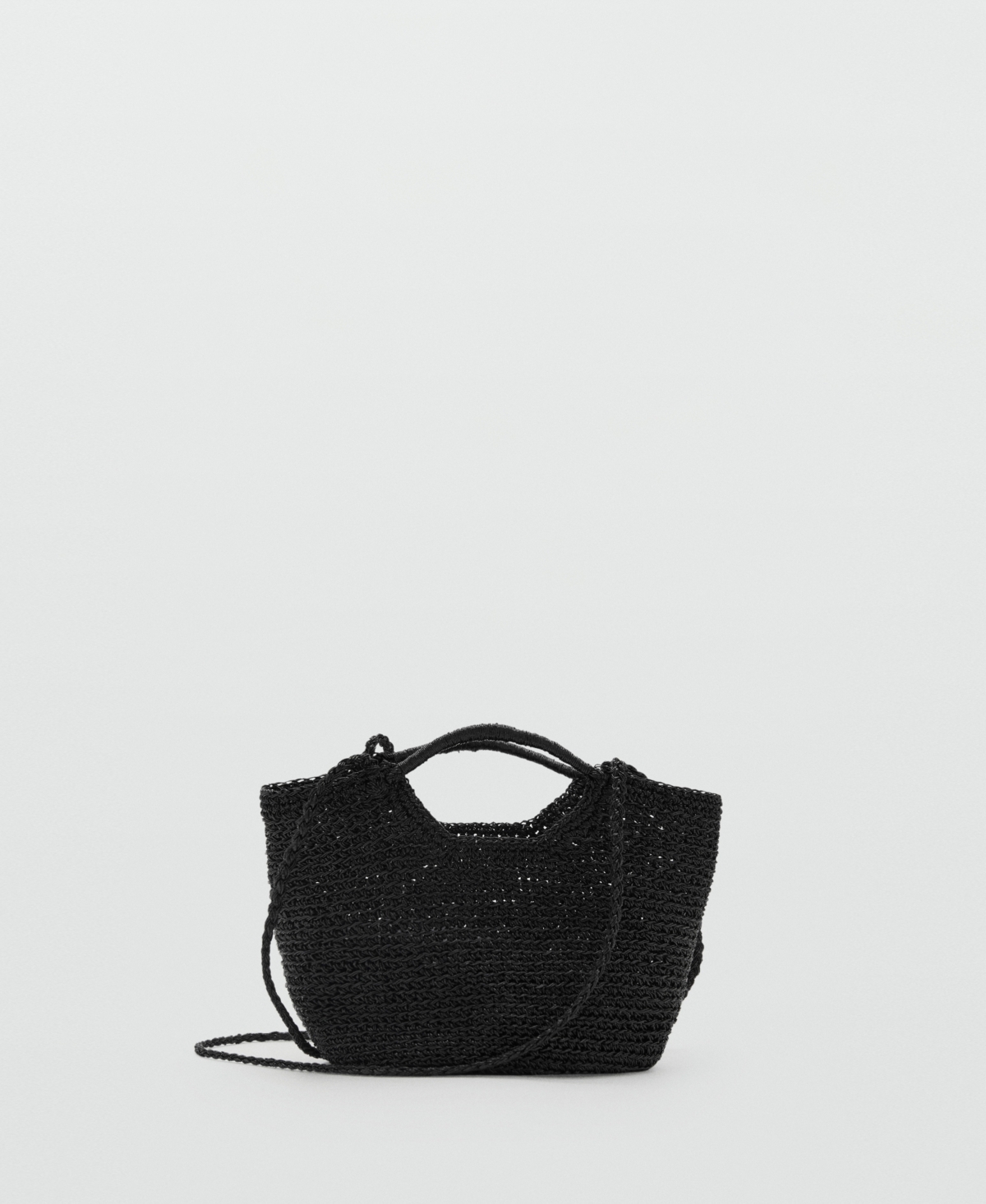Mango Women's Mini Woven Crossbody Bag In Black