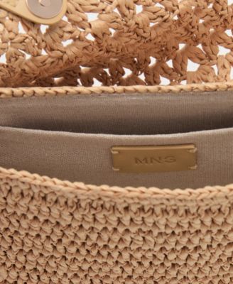 Women's Studs Natural Fiber Shoulder Bag