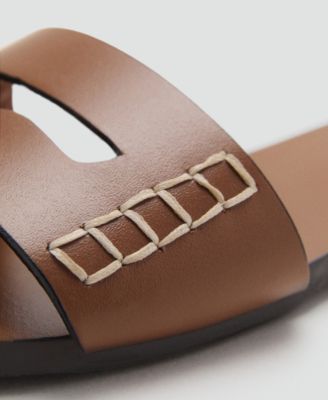 Women's Wide Strap Leather Sandals