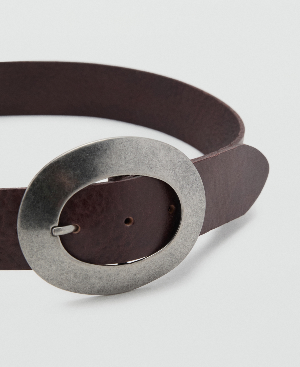 Mango Leather Belt In Brown