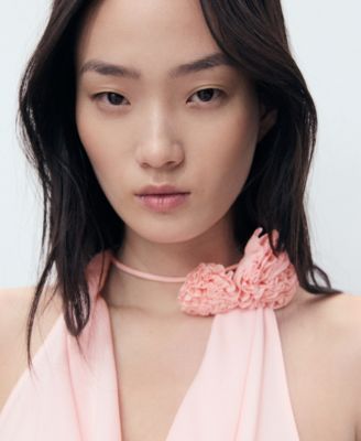 Women's Flower Detail Draped Blouse