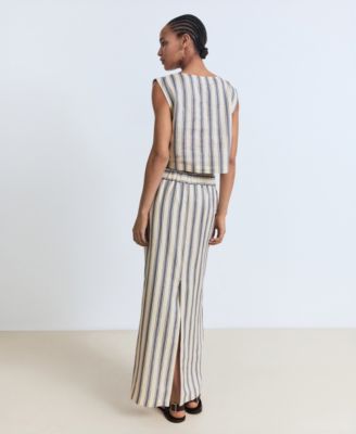 Women's Striped Linen Skirt
