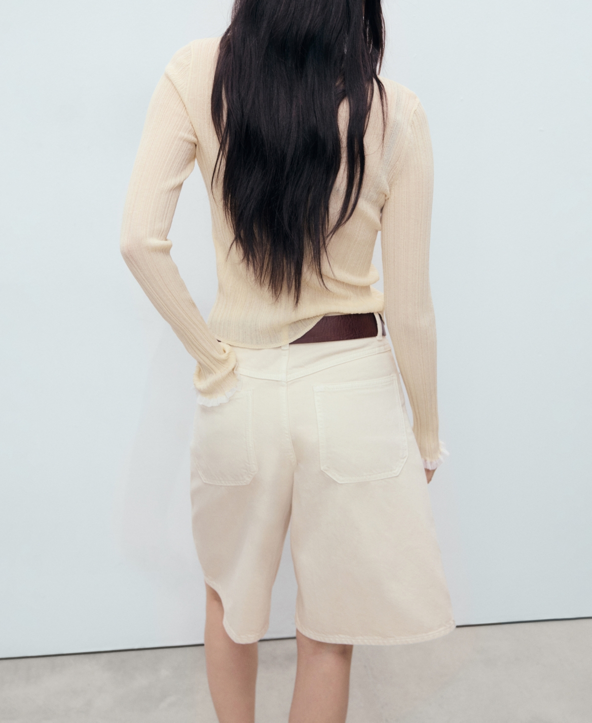 Mango Contrast Trim Cardigan In Neutral