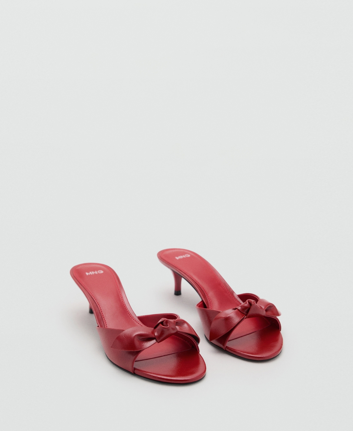 Mango Women's Bow Heel Sandals In Red