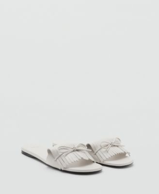 MANGO - Women's Bow Detail Fringed Sandals