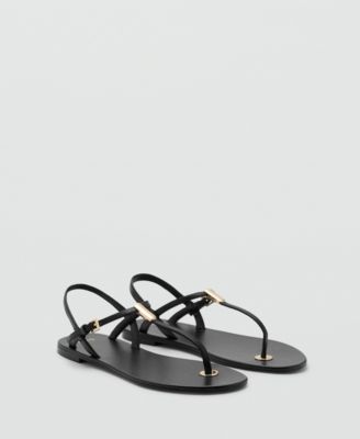 Women's Metallic Detail Leather Sandals